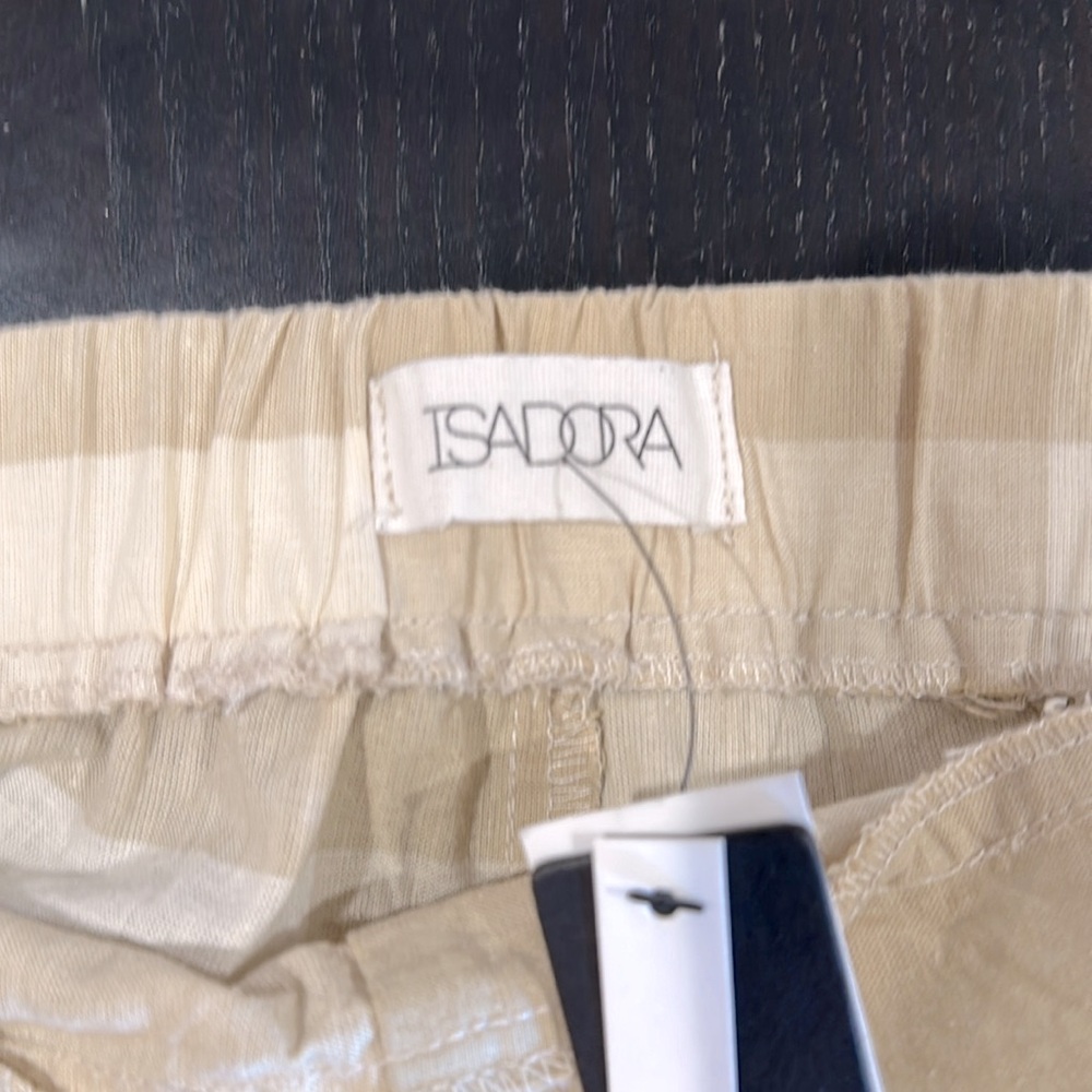 NWT Isadora 2-piece women’s pant suit ivory & cream Buffalo check elastic waist - Picture 9 of 10